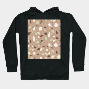 Seamless Pastel  Blue and Black Terrazzo Pattern Hoodie